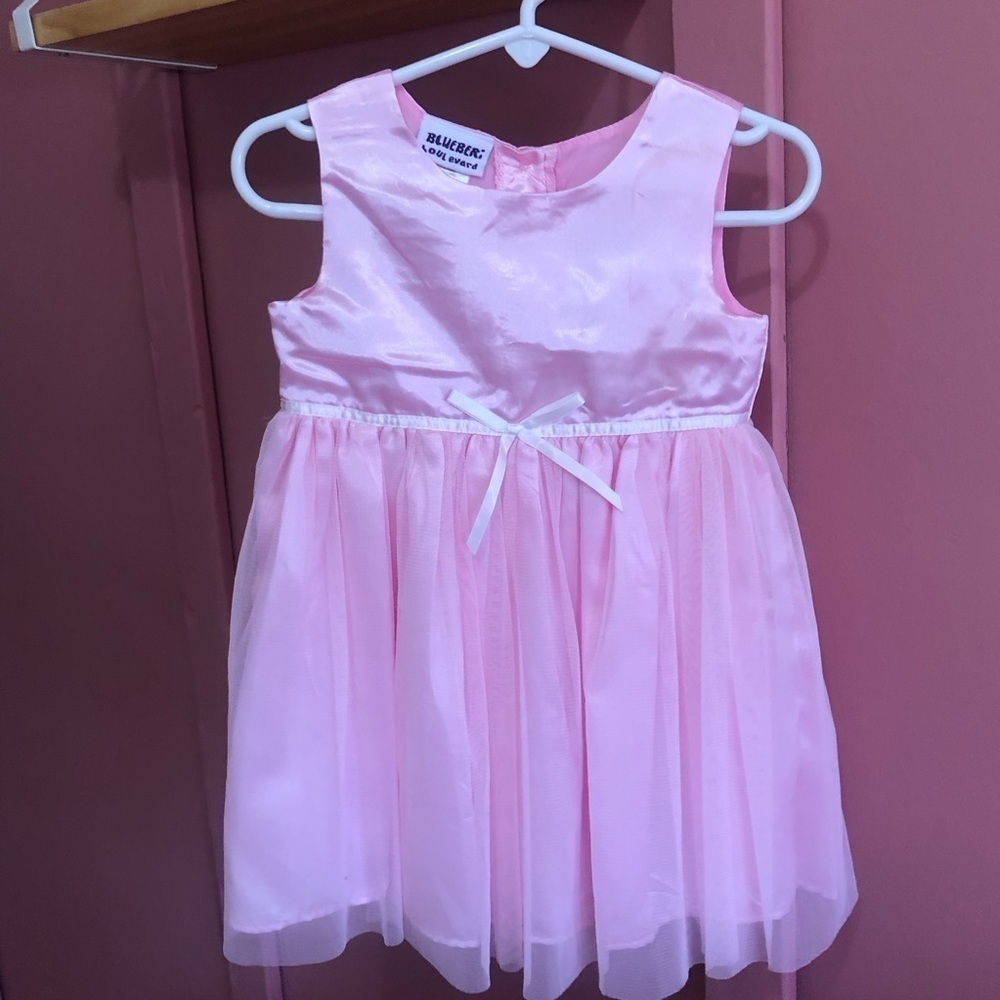 Blueberi Boulevard pink dress 2T fancy tulle satin